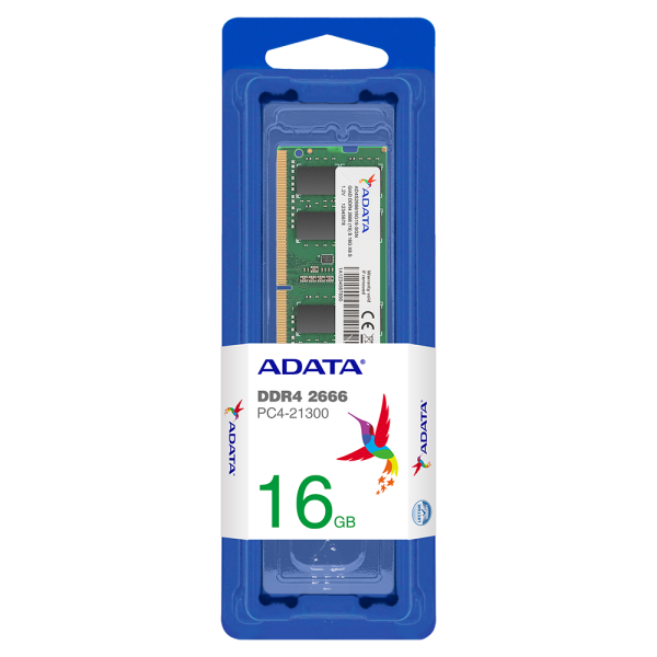 ADATA - 16GB RAM MEMORY, SO-DIMM DDR4, 2666MHZ, CL19