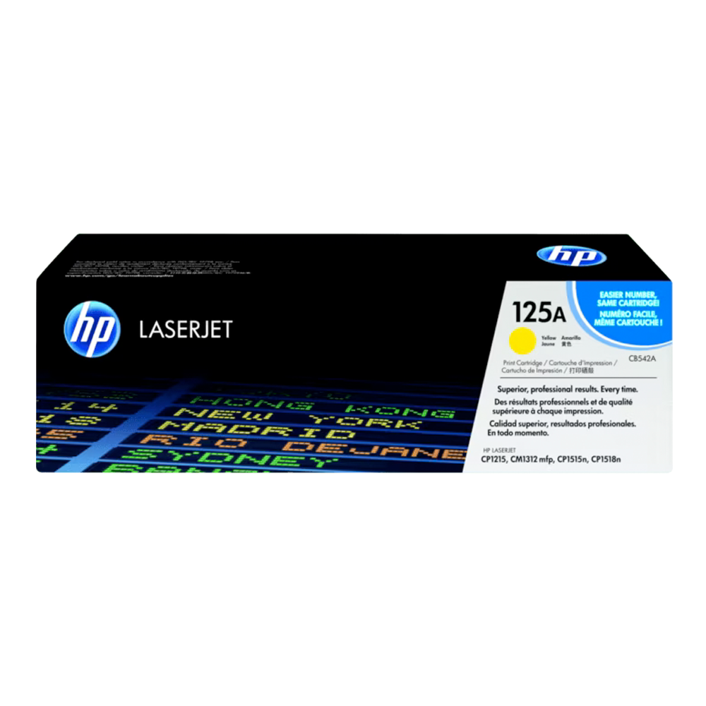 CB542A.png ORIGINAL HP 125A YELLOW LASERJET TONER CARTRIDGE - Image 1